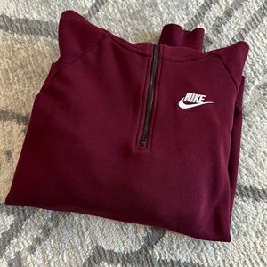 Nike Hoodie Sweater Burgundy Size Small.